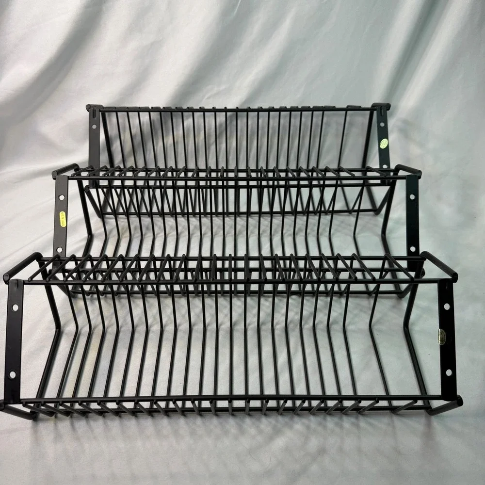 Black Wire 3-Tier Wall Mount Record Rack Magazine Book Display Organizer